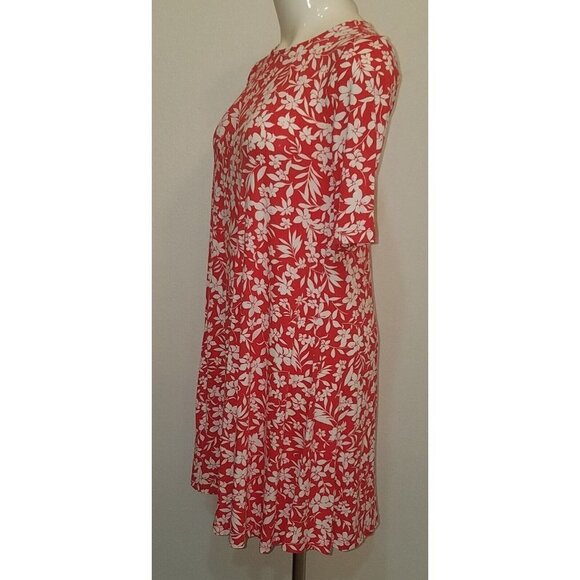 NWT Old Navy Floral Dress Size XS Short Salmon/Red + Ivory - Picture 3 of 8